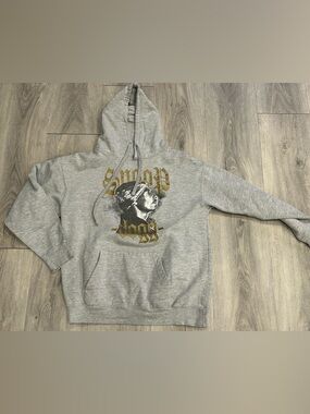 Grey snoop dog Hoodie with Gold Graphic Logo